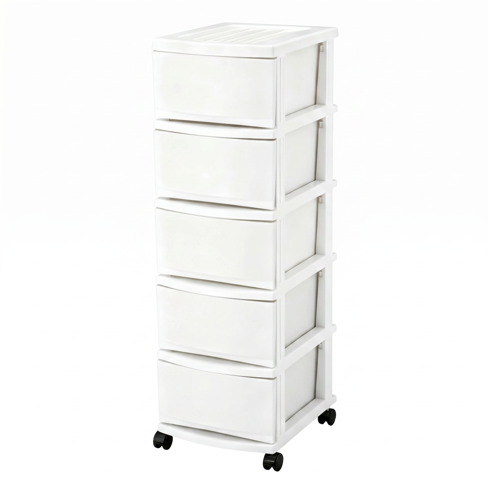 5-Layer Storage Cabinet, 43×34×105 cm – White