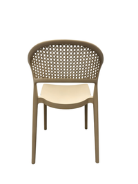 Tivoli Rattan-Style Armless Chair – Beige, back view