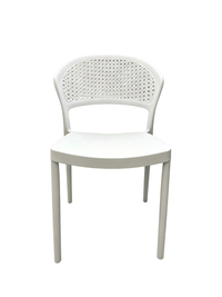 Tivoli Rattan-Style Armless Chair – White, front view