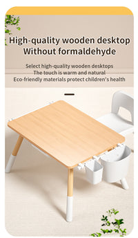 Adjustable Kids Table & 1-Chair Set – wooden table top