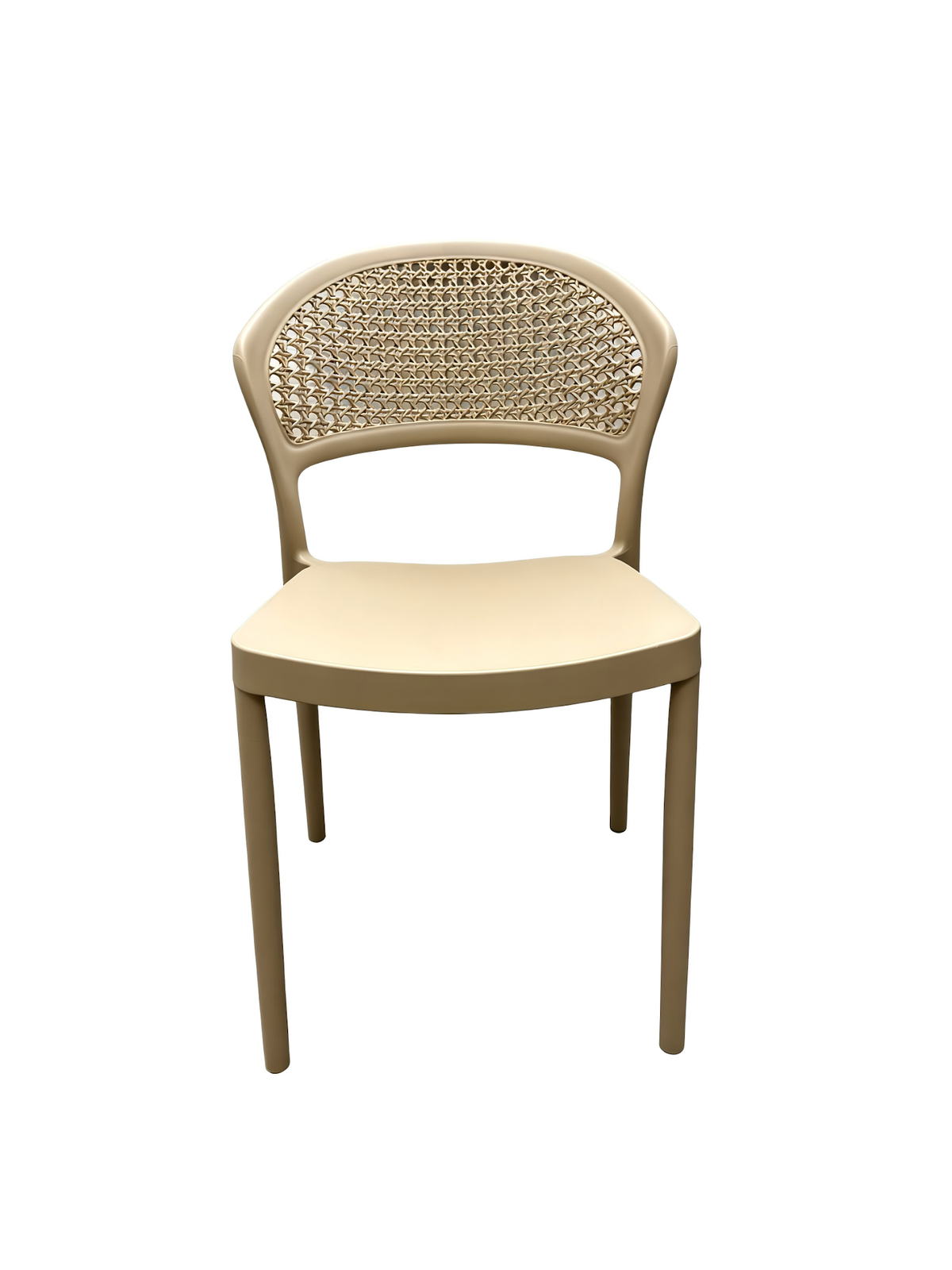 Tivoli Rattan-Style Armless Chair – Beige, front view