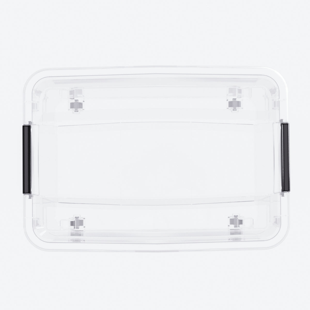 55L Clear Storage Box with Wheels & Locking Lid – top view of lid