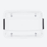 55L Clear Storage Box with Wheels & Locking Lid – top view of lid