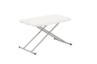 Rectangular Height-Adjustable Folding Table, 76×50 cm, White – folded view