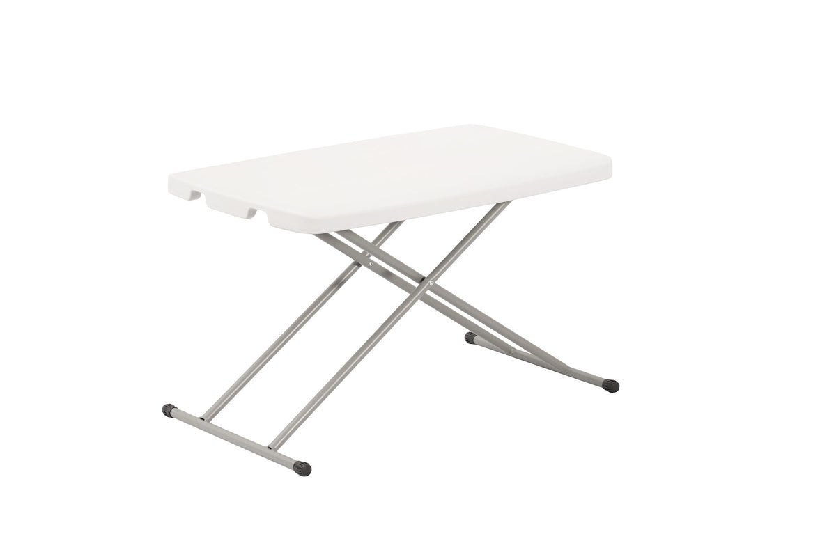 Rectangular Height-Adjustable Folding Table, 76×50 cm, White – folded view