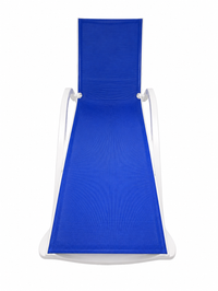 Java Textilene Sun Lounger, White Frame & Blue Fabric – top view
