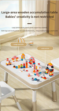 Kids Height-Adjustable Table & Chair Set – building-block board