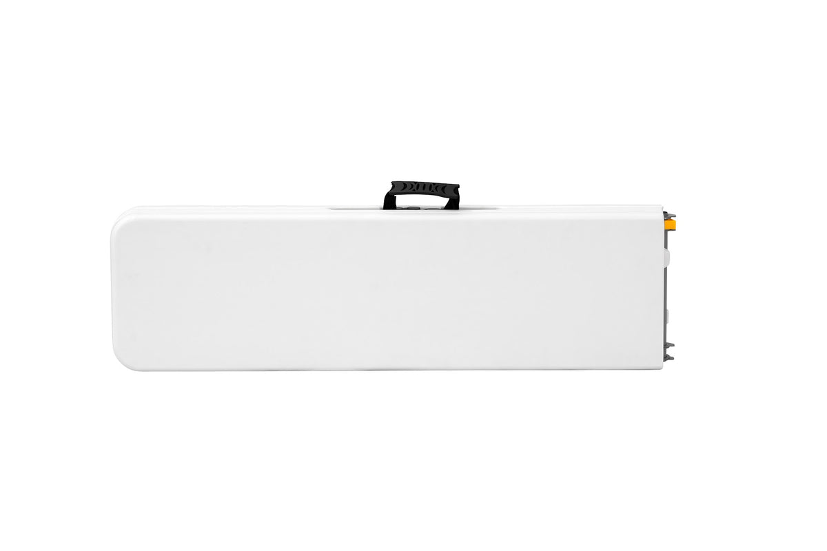 6 ft Rectangular Folding Bench, White – detail view