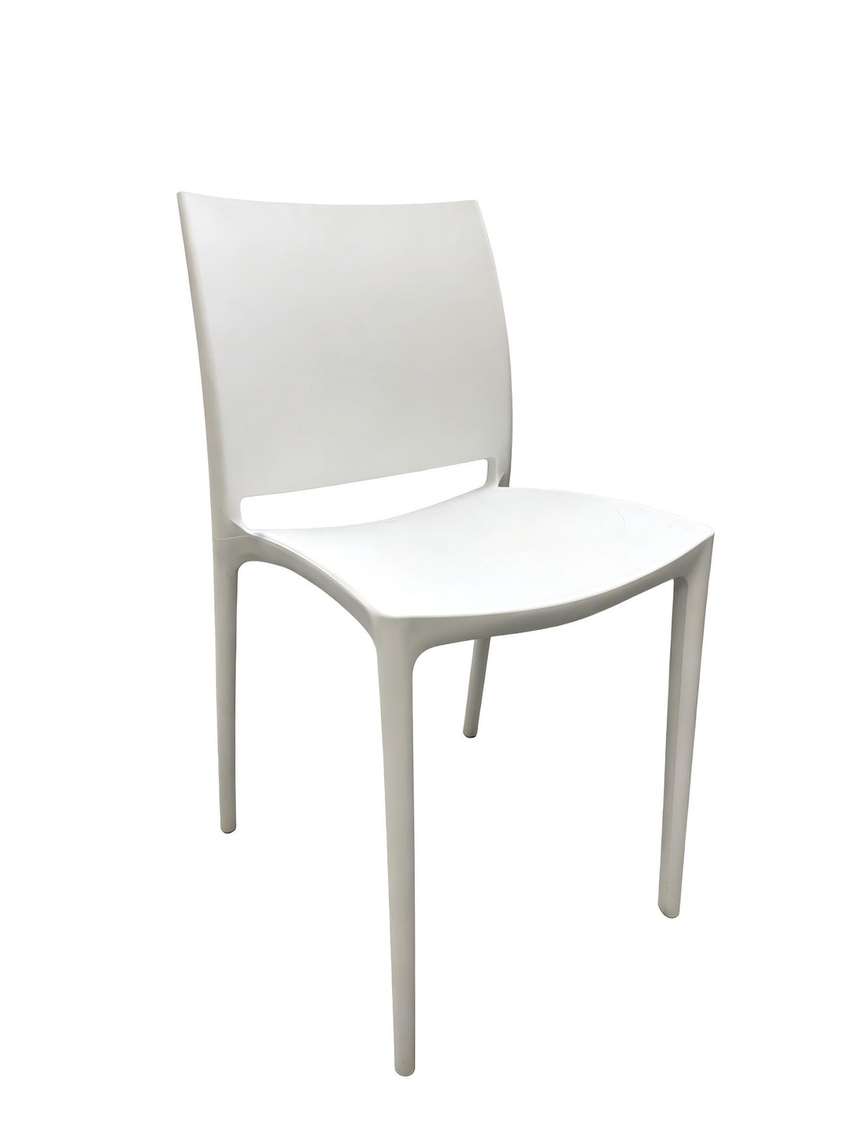Lucca Armless Chair – White, front view