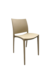 Lucca Armless Chair – Beige, front view