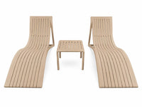 Marcolo Valencia sun lounger set, beige: two loungers and a side table, front view