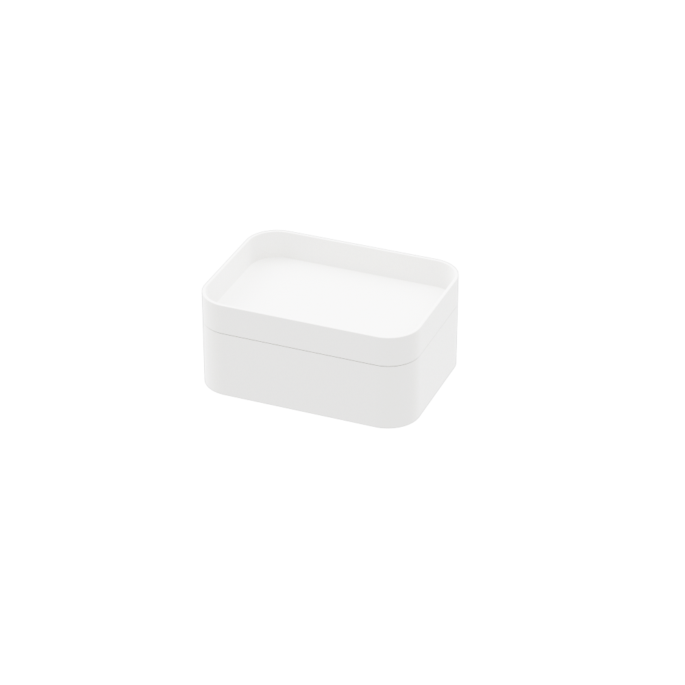 Plastic Case with Lid, 15×11×6.5 cm, White – with lid