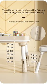 Kids Height-Adjustable Table & 1-Chair Set – table and chair height settings