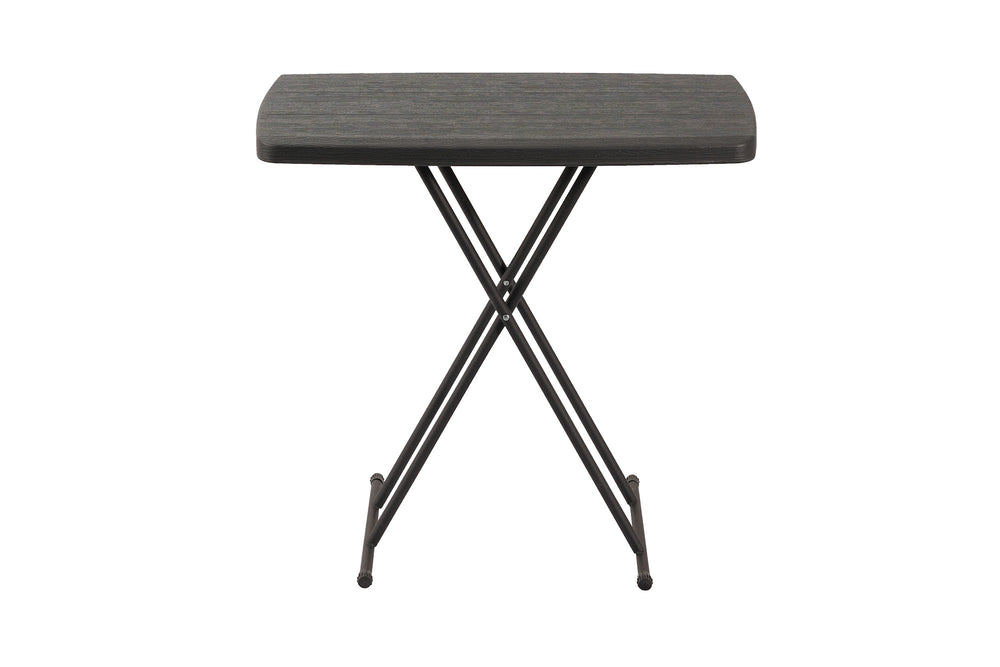 Rectangular Height-Adjustable Folding Table, 76×58 cm, Black – front view