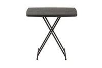 Rectangular Height-Adjustable Folding Table, 76×58 cm, Black – front view