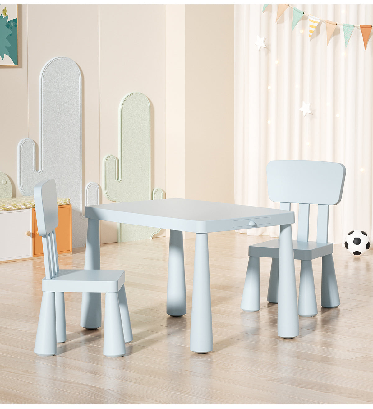 Kids Table & 2 Chairs Set – Blue