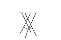 Marcolo 80 cm round folding cocktail table, white top, grey steel frame