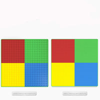 Large and small building-block base plates for the kids activity table