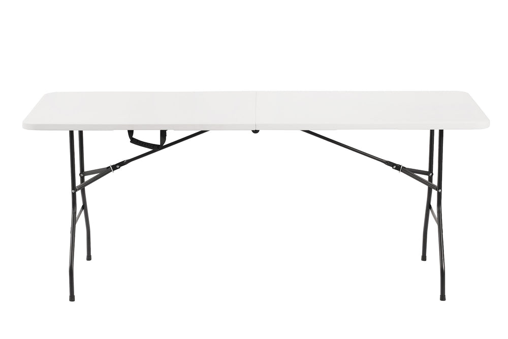 6 ft Folding Table, 180×68×74 cm, White – front view