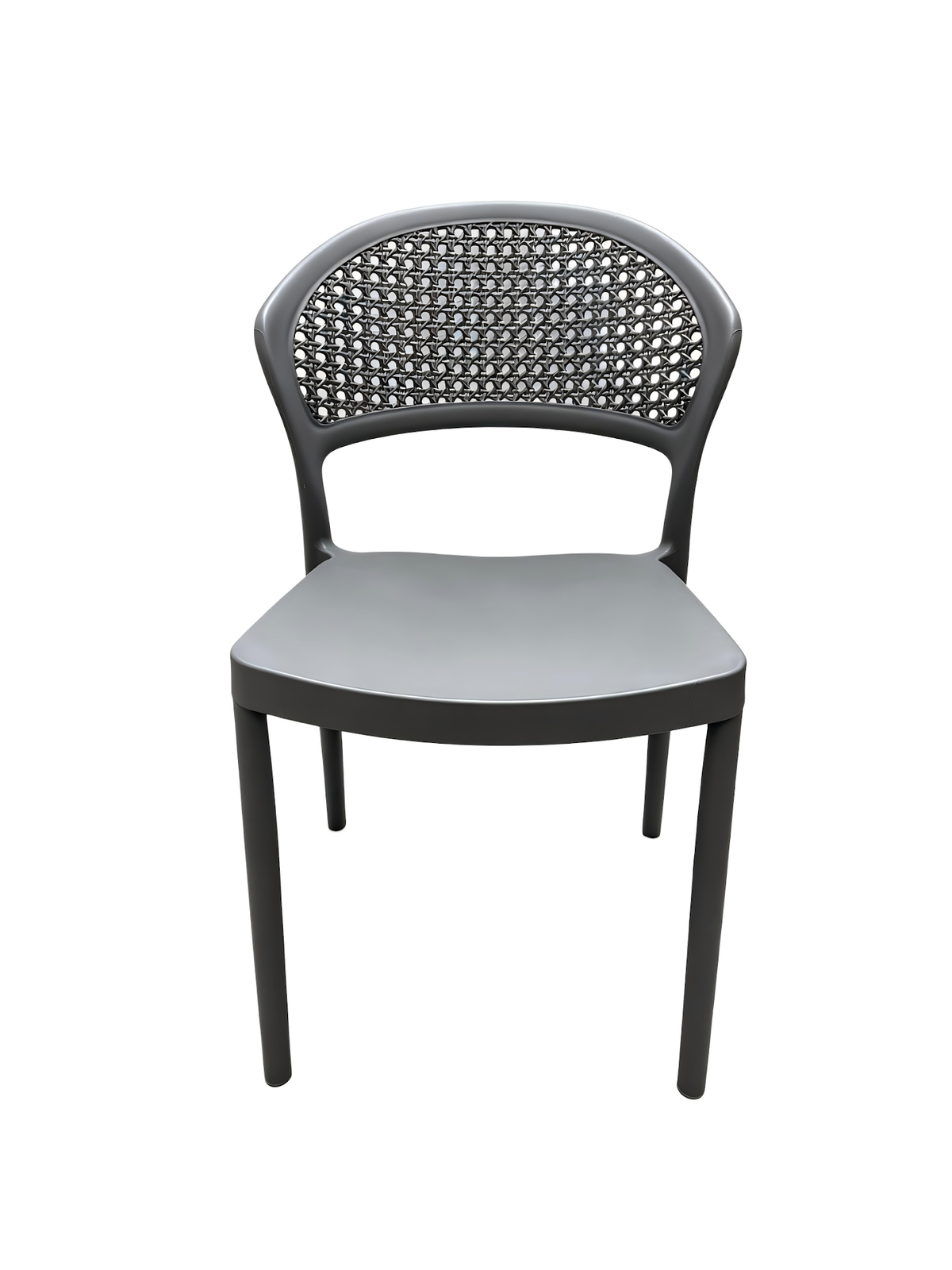 Tivoli Rattan-Style Armless Chair – Grey, front view