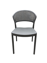Tivoli Rattan-Style Armless Chair – Grey, front view