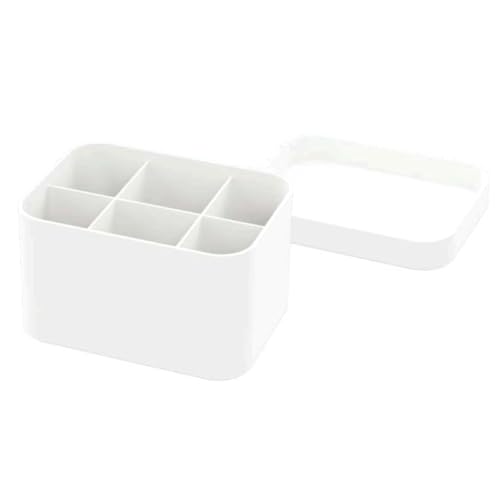 White plastic organiser case with lid, closed