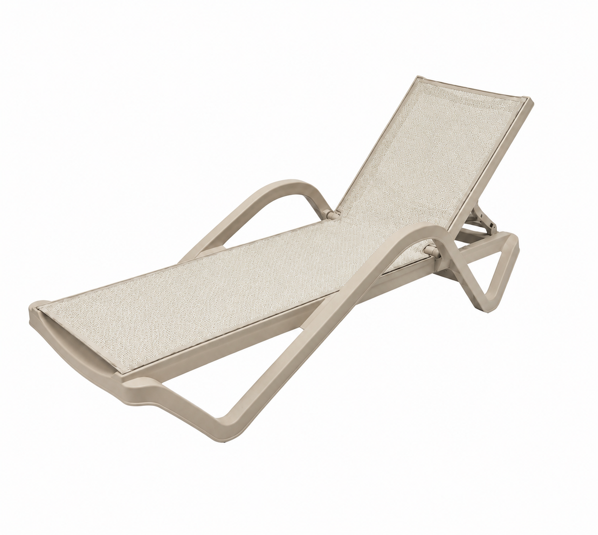 Java Textilene Sun Lounger – Beige, angled view