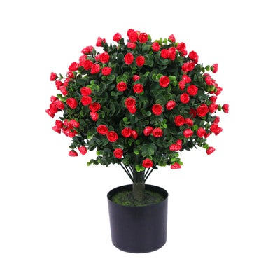 Artificial Rose Bonsai with Pot, Red, 54 cm