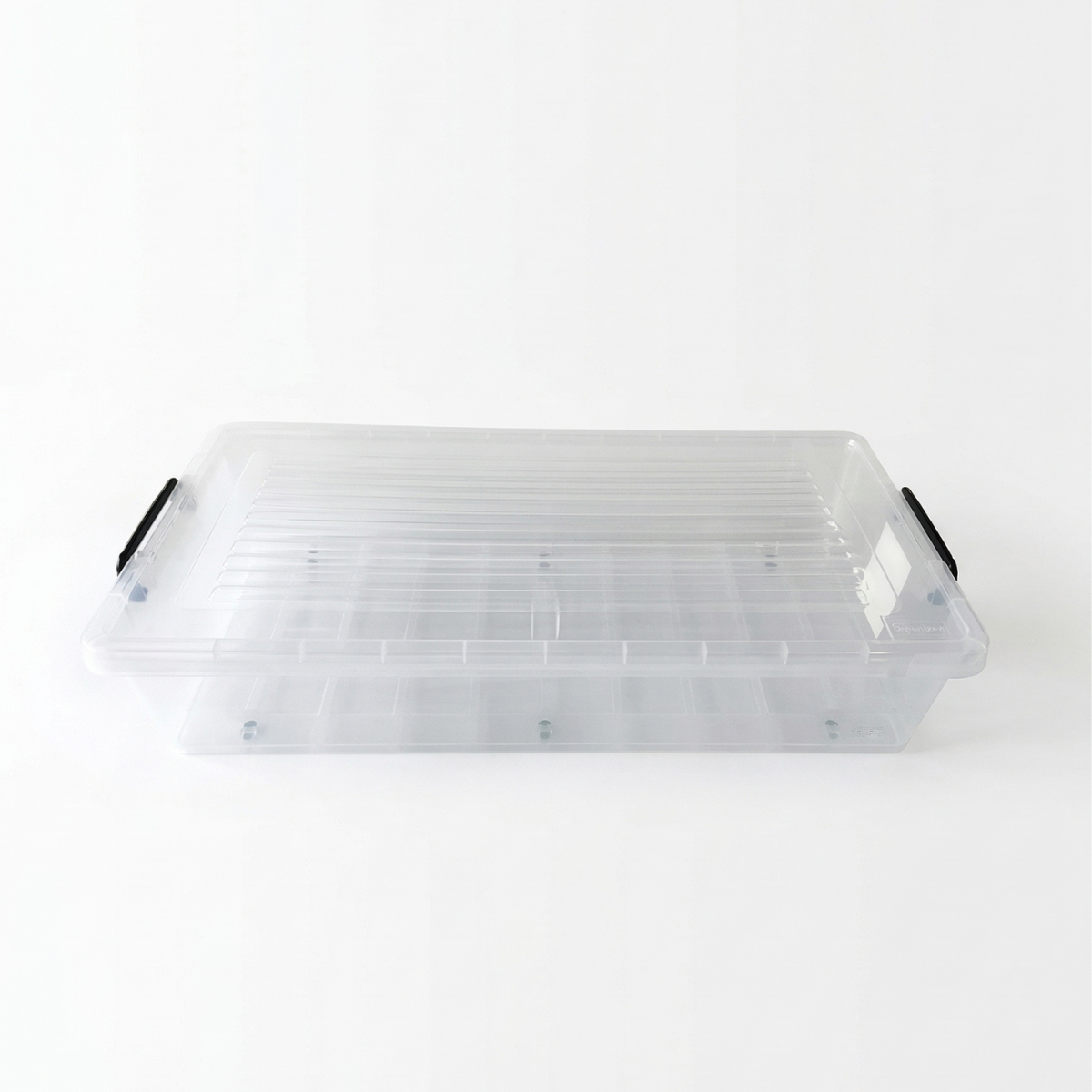 35L Underbed Storage Box with Lid – Transparent Stackable Organizer with Wheels & Handles