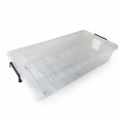 35L Underbed Storage Box with Lid – Transparent Stackable Organizer with Wheels & Handles