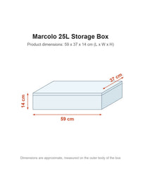 25L Underbed Storage Box dimensions 59 x 37 x 14 cm