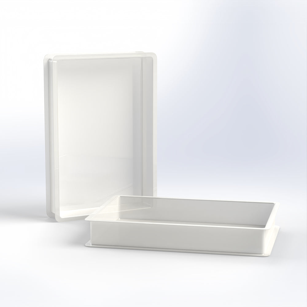 Closed Plastic Dough Crate – 22L Low-Height Bakery Storage Box (60x40x9cm)