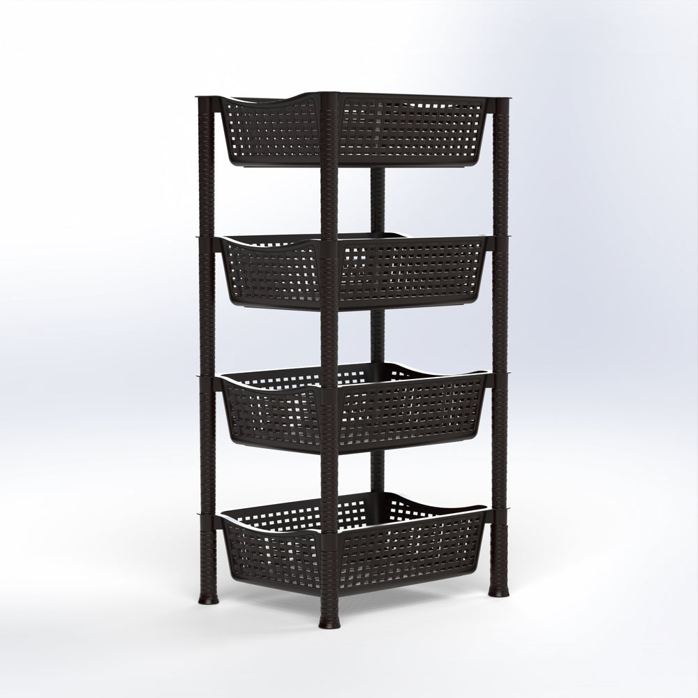 Rectangular 4-Level Open Storage Organizer – Multi-Purpose Shelf Organiser