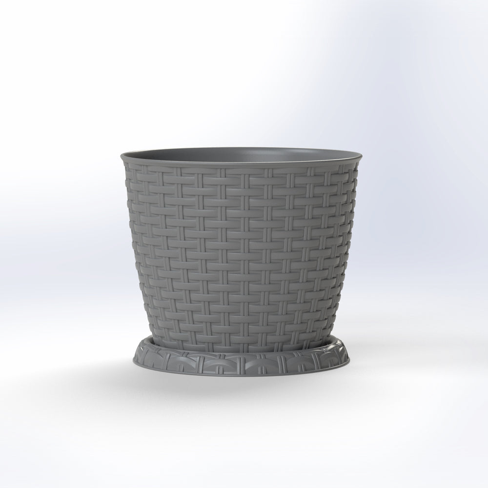 Rattan Round Flower Pot – 25 cm Durable, Stylish & Weather-Resistant Planter