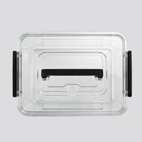 25L Super Clear PET storage box with locking lid - stacked