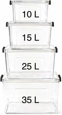 15L Super Clear PET storage box with locking lid - close-up
