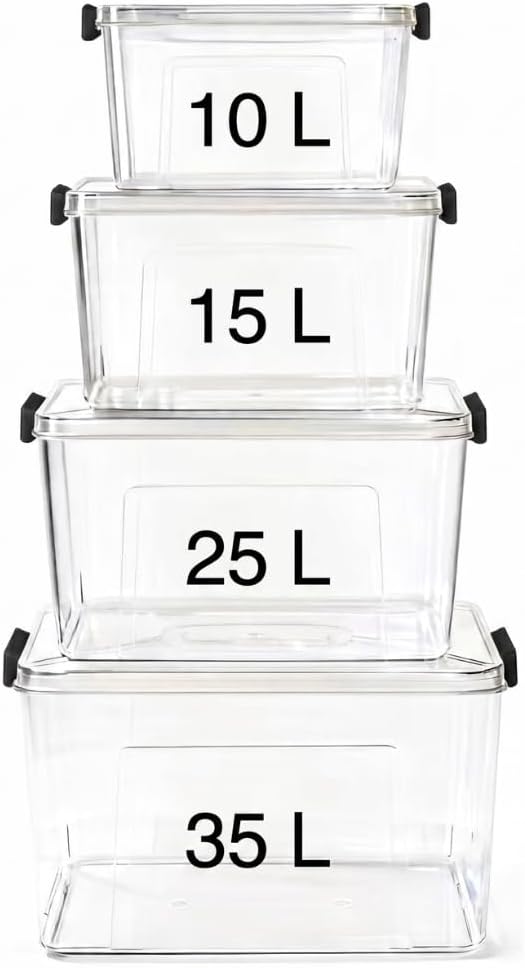15L Super Clear PET storage box with locking lid - close-up