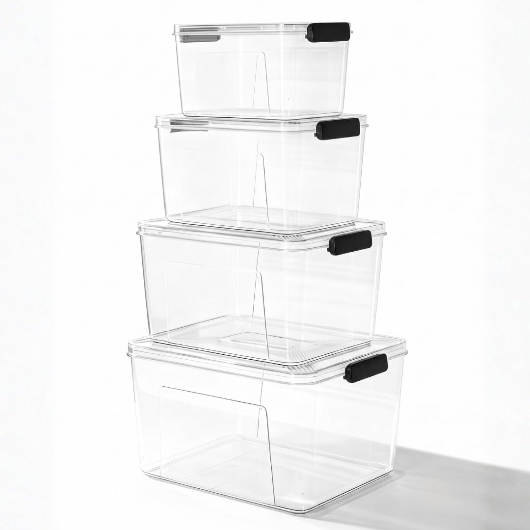15L Super Clear PET storage box with locking lid - lid detail
