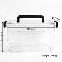 15L Super Clear PET storage box with locking lid - in use