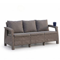 Grey Havana 3-seater sofa with dark grey seat and back cushions