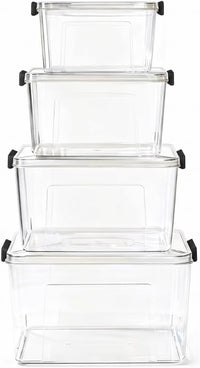 10L Super Clear PET storage box with locking lid - side handles