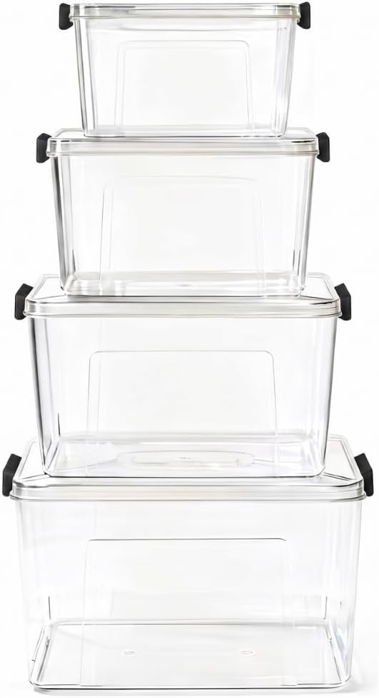 10L Super Clear PET storage box with locking lid - side handles
