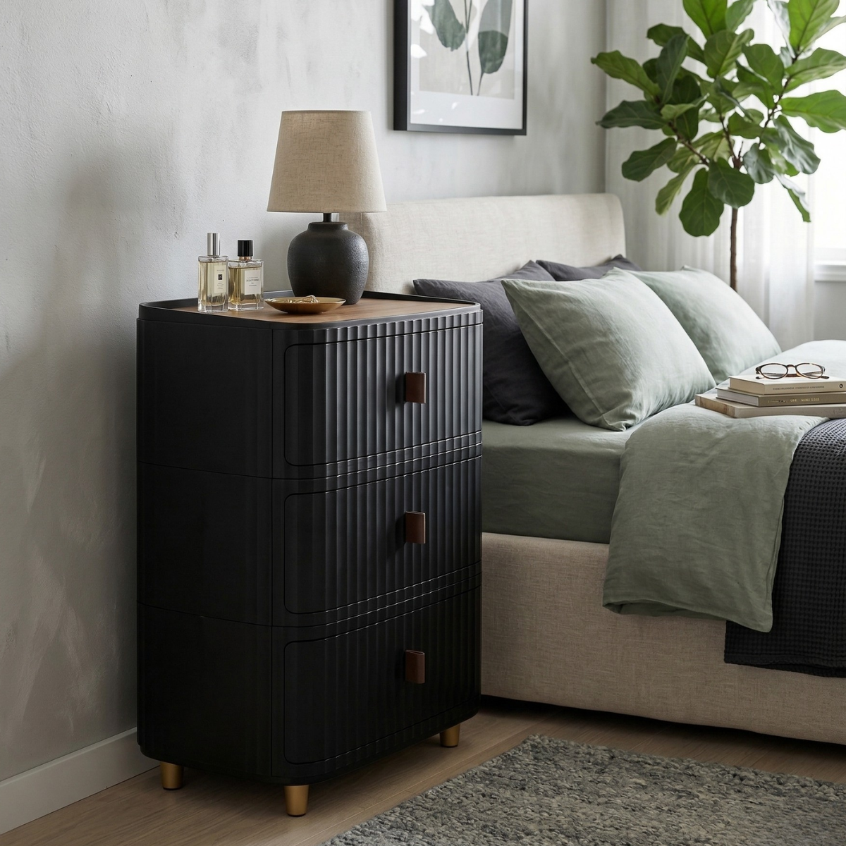 Modern 3-Layer Storage Cabinet with Wooden Top – Sleek Space-Saving Organizer