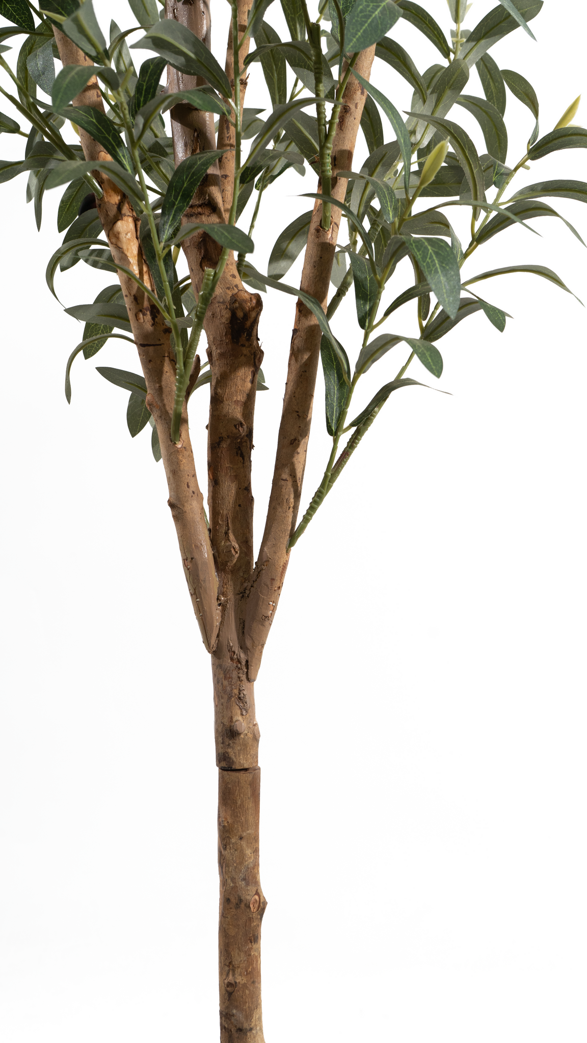 A detailed view of a Marcolo artificial olive tree branch.