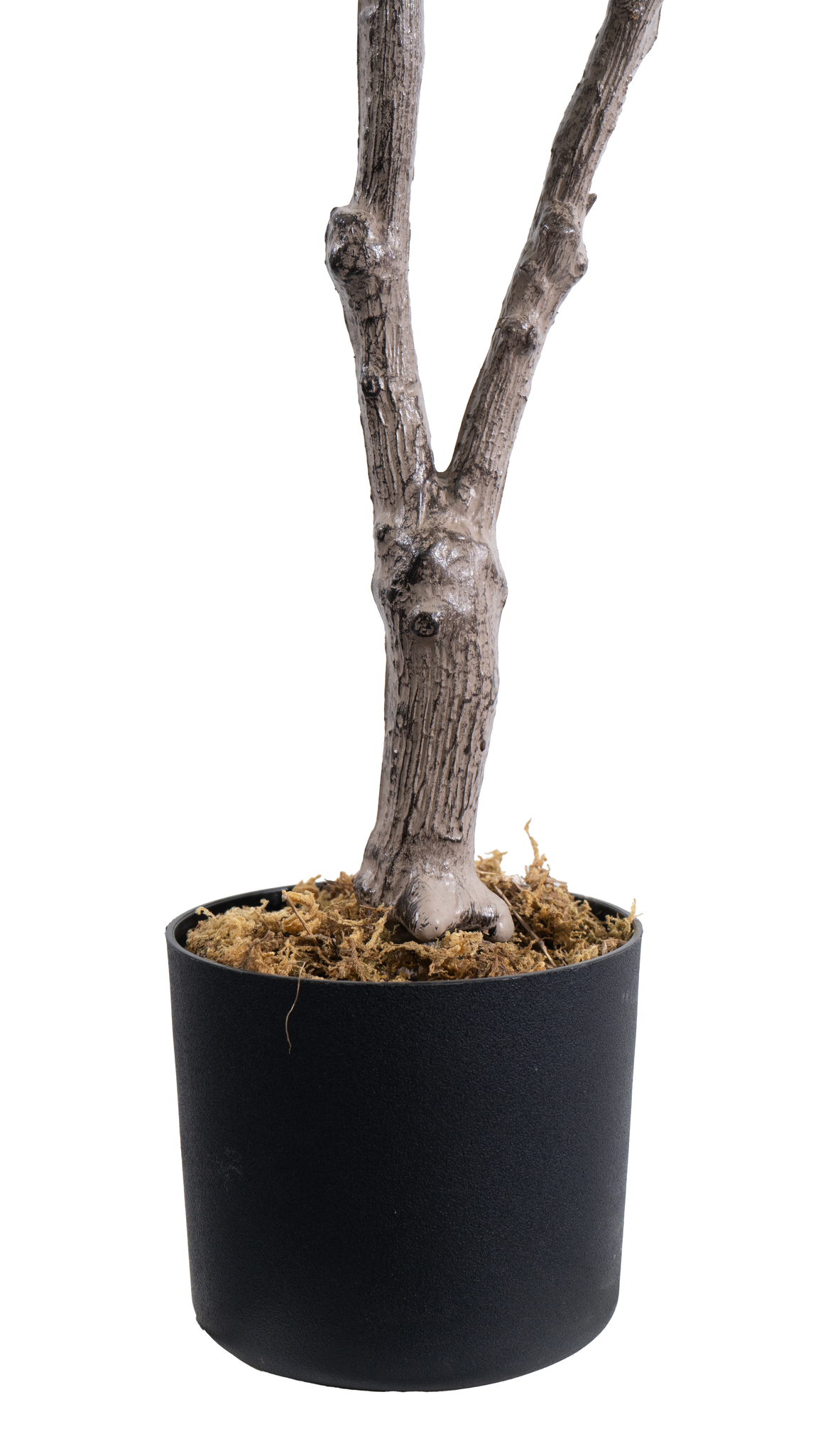 Base of the Marcolo artificial seven star leaf tree in a black pot