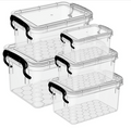 5-Piece Clear Storage Box Set with Lids for Home Organization