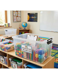 135L storage box holding sports equipment