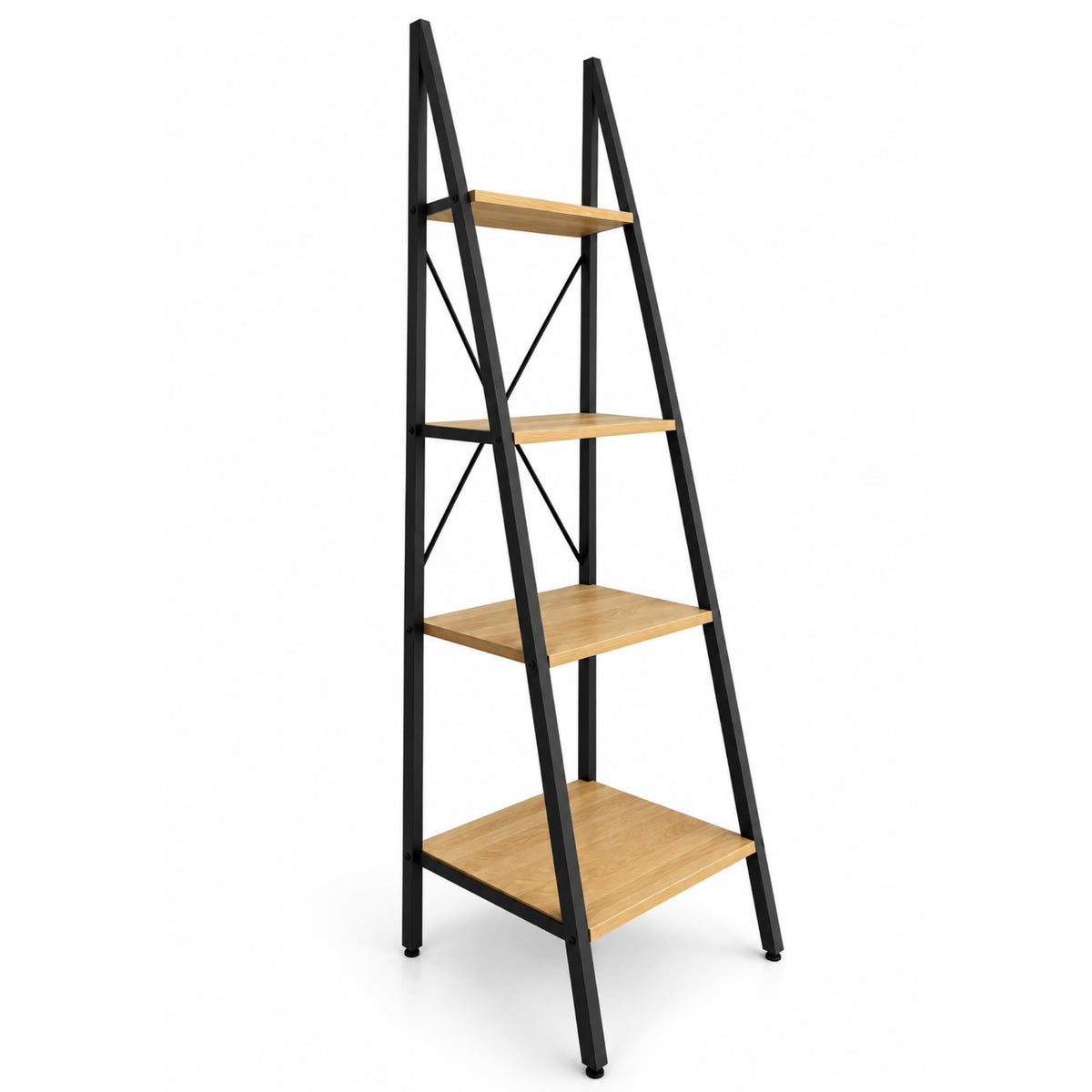 Flexi ladder shelf angled view showing X-shaped back brace