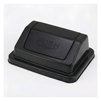 20L push-top waste bin - black swing lid with PUSH flap