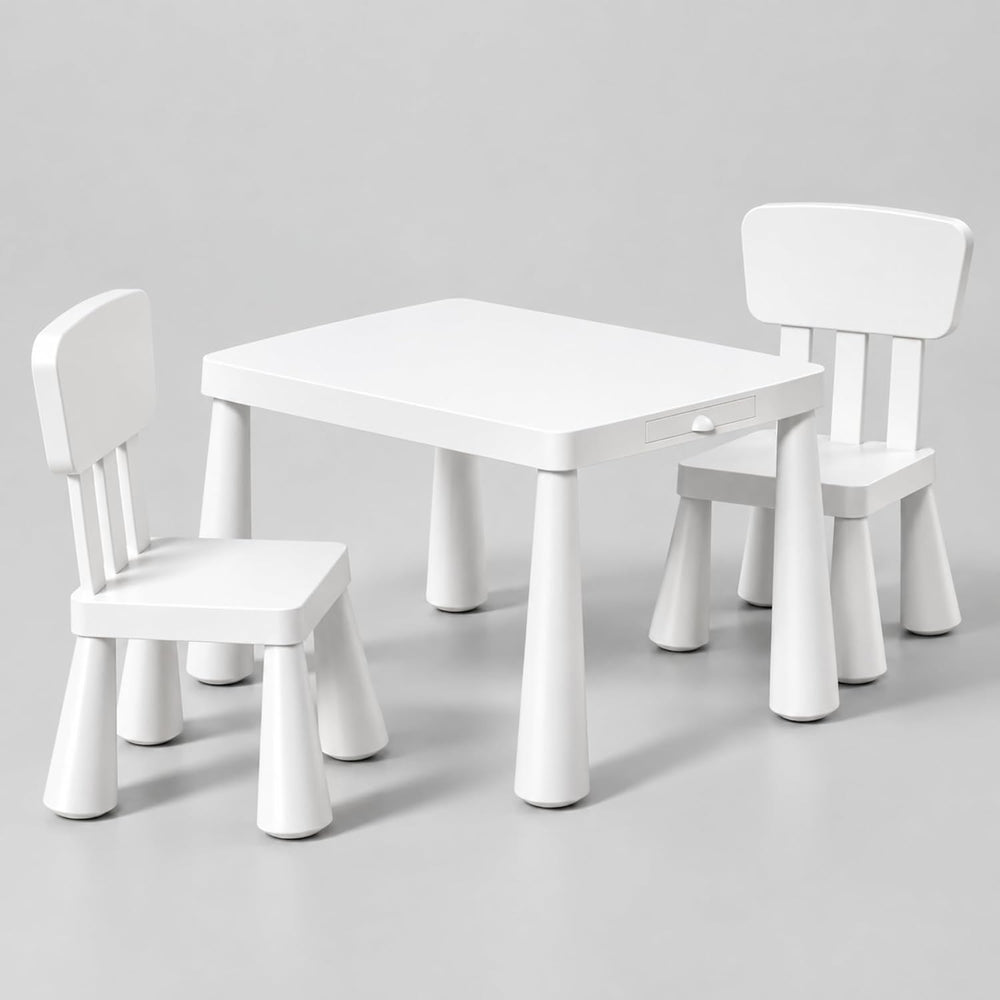 Marcolo kids table and 2 chairs set, white